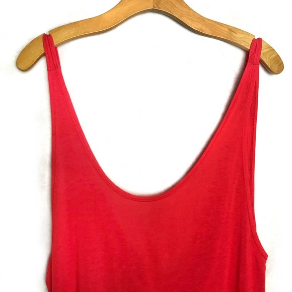 Foreign Exchange | Red Tank Top with Draping Back - Picture 6 of 7